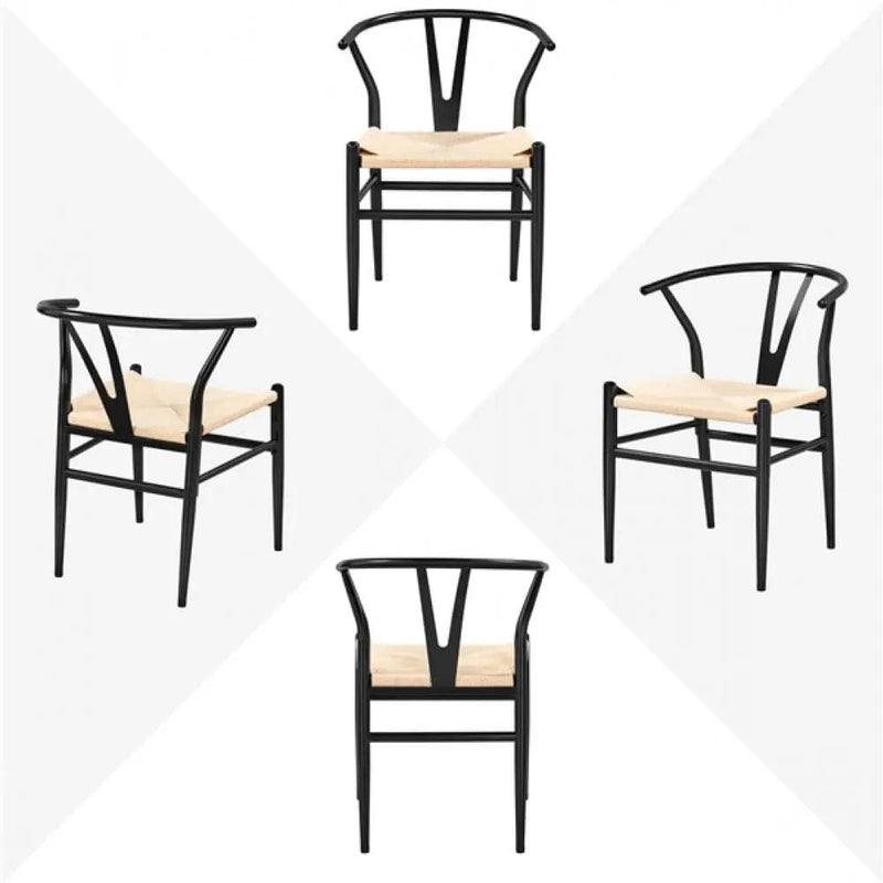 Yaheetech 4PCS Weave Arm Chairs 4PCS Weave Arm Chairs