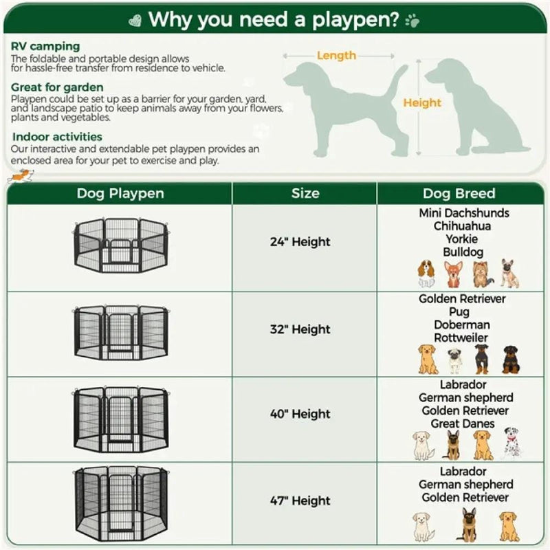 Yaheetech 16pcs Dog pen Panels 120cm Height 16pcs Dog pen Panels 120cm Height