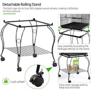 Yaheetech H145cm Open Top Metal Parrot Cage Bird Cage H145cm Open Top Metal Parrot Cage Bird Cage