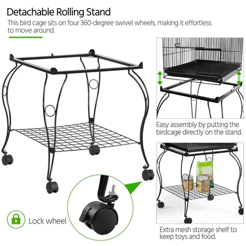 Yaheetech H145cm Open Top Metal Parrot Cage Bird Cage H145cm Open Top Metal Parrot Cage Bird Cage