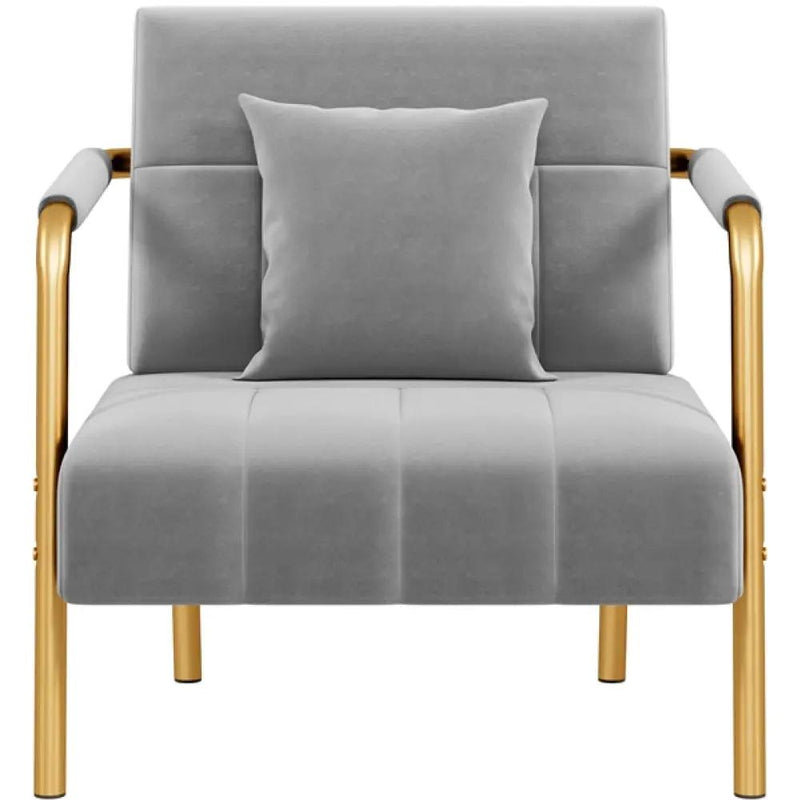 Yaheetech Velvet Accent Armchair with Cozy Pillow Velvet Accent Armchair with Cozy Pillow