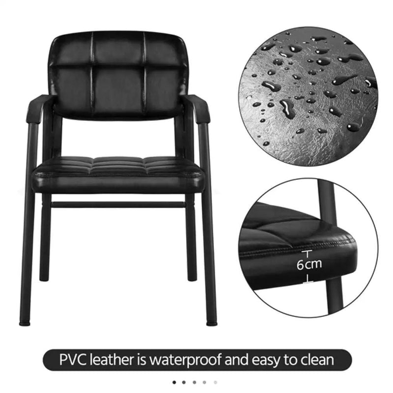 Yaheetech 2pcs Office Reception Chairs Faux Leather Guest Chairs 2pcs Office Reception Chairs Faux Leather Guest Chairs