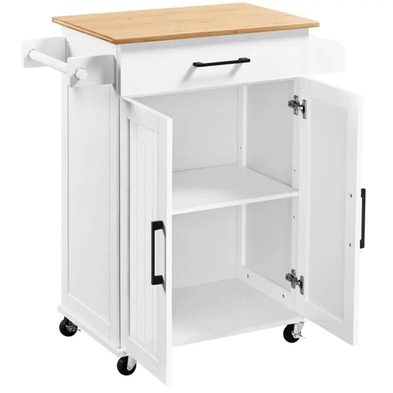 Kitchen Island Cart with Spice Rack Storage Rolling Kitchen Cart – view 4