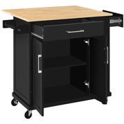 Kitchen Island Kitchen Trolley on Wheels with Drawers & Cabinet – view 4