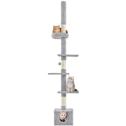 2.3-2.7M Floor-to-Ceiling Cat Tree Adjustable Tall Cat Tower – view 4