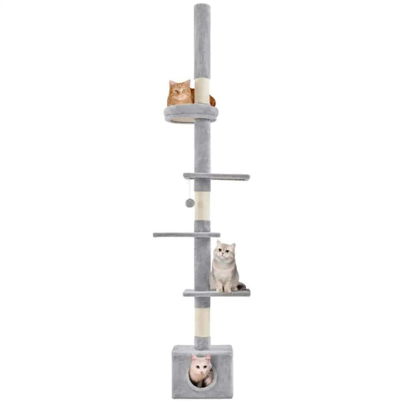 2.3-2.7M Floor-to-Ceiling Cat Tree Adjustable Tall Cat Tower – view 4