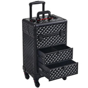 Yaheetech Professional Rolling Makeup Train Case with Drawers Professional Rolling Makeup Train Case with Drawers
