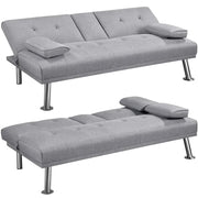 Yaheetech Fabric Upholstered Convertible Futon Sofa Bed Fabric Upholstered Convertible Futon Sofa Bed