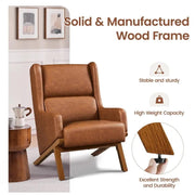 Yaheetech High Back PU Leather Accent Armchair High Back PU Leather Accent Armchair