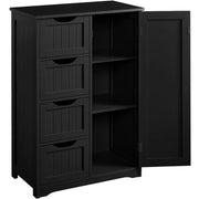 Wooden Bathroom Cabinet 4 Drawers & Cupboard Bathroom Storage Unit – view 4