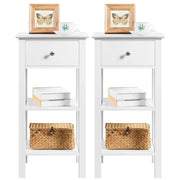 Yaheetech 2PCS Narrow Bedside Table Nightstand 2PCS Narrow Bedside Table Nightstand