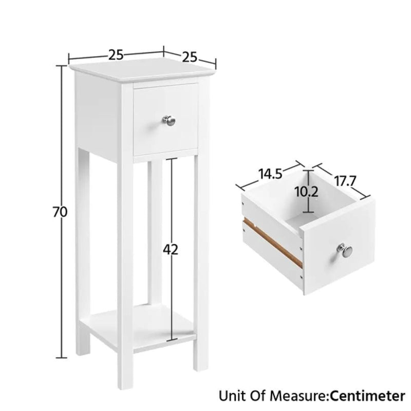 Yaheetech Slim Bedside Tables Nightstand Set of 2 Slim Bedside Tables Nightstand Set of 2