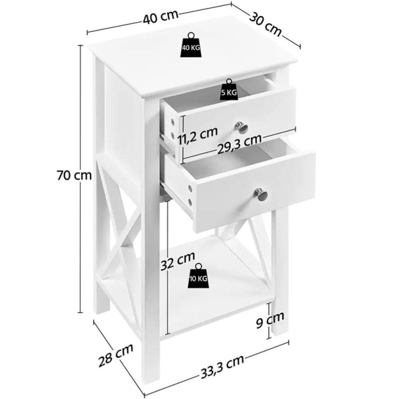 Yaheetech 70cm Tall Bedside Table End Table 70cm Tall Bedside Table End Table