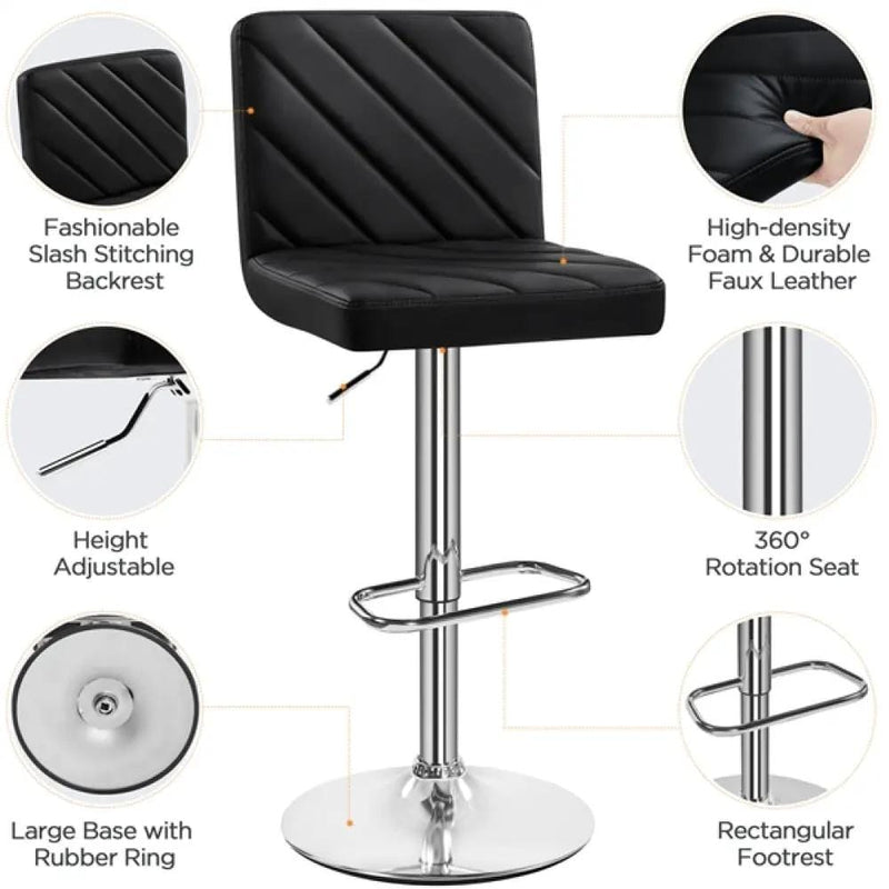 Yaheetech 2pcs Modern PU Leather Swivel Bar Stools 2pcs Modern PU Leather Swivel Bar Stools