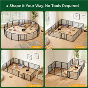 Yaheetech 16pcs Dog Pen Pet Barrier Fence 16pcs Dog Pen Pet Barrier Fence