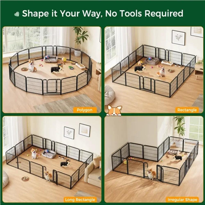 Yaheetech 16pcs Dog Pen Pet Barrier Fence 16pcs Dog Pen Pet Barrier Fence