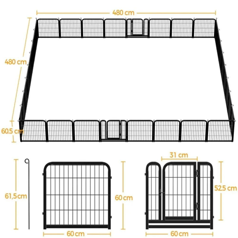 Yaheetech 32pcs Dog Pen Metal Pet Playpen 32pcs Dog Pen Metal Pet Playpen