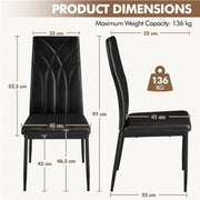 Set of 4 High Back Dining Chairs Upholstered Kitchen Chairs – view 4