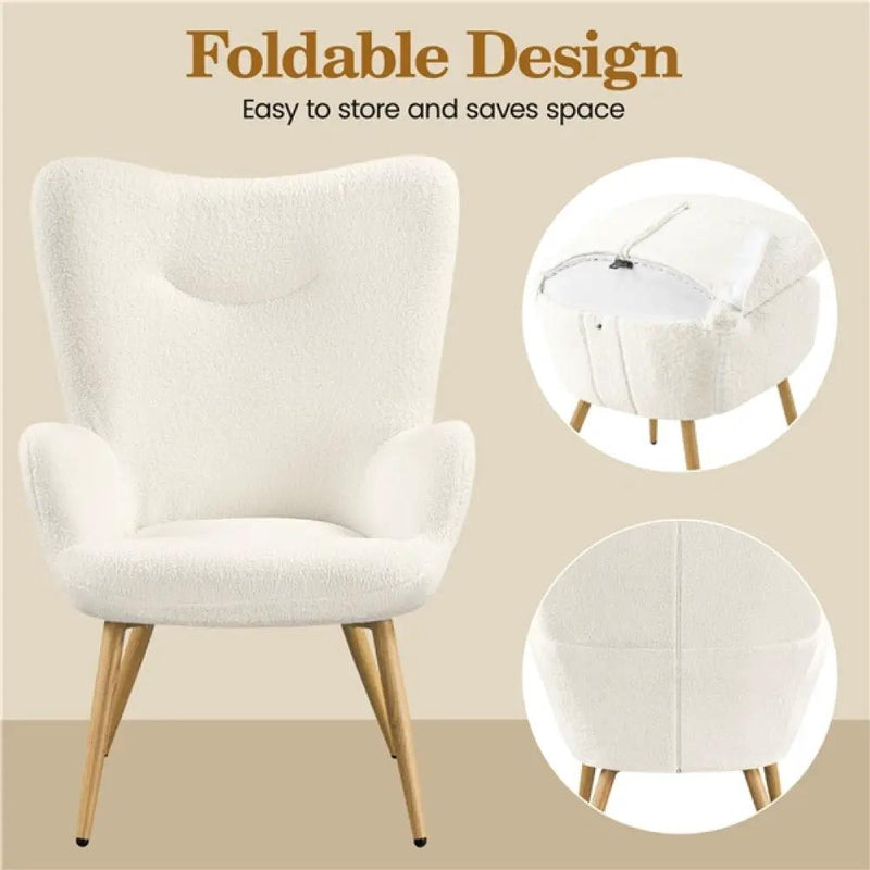 Yaheetech Boucle Accent Chair Armchair Boucle Accent Chair Armchair