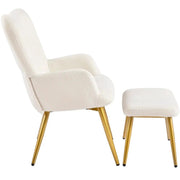 Yaheetech Boucle Accent Chair and Ottoman Boucle Accent Chair and Ottoman