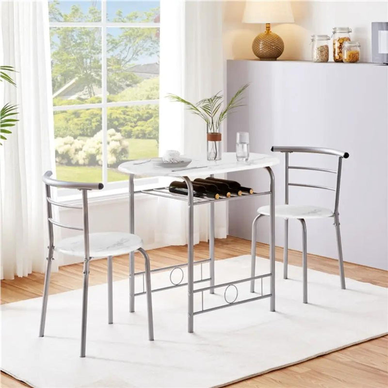 Space Saving Dining Table Set Modern Round Dining Table Set for 2 – view 4