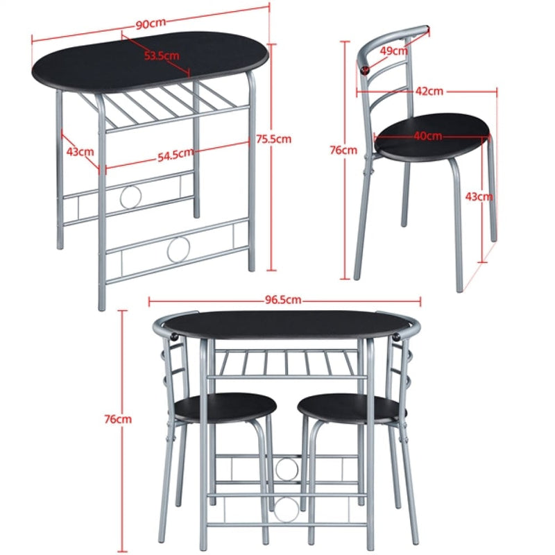 Yaheetech Modern Round Dining Table Set for 2 Chairs + 1 Table Modern Round Dining Table Set for 2 Chairs + 1 Table