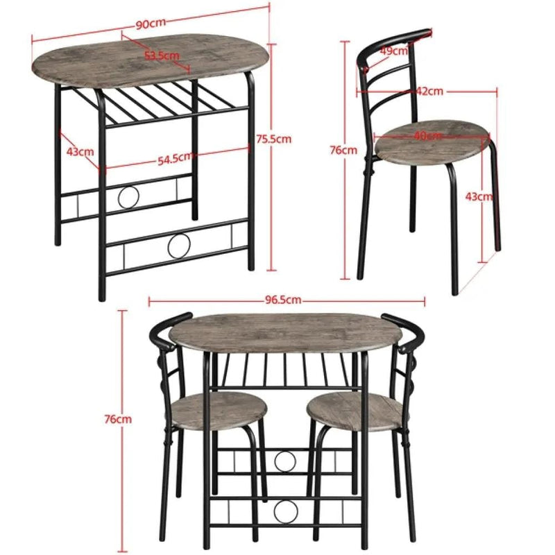 Yaheetech 3 Piece Dining Set Dining Table Dining Chair Set 3 Piece Dining Set Dining Table Dining Chair Set