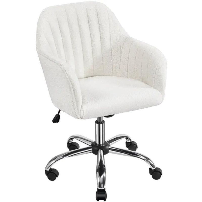 Modern Boucle Desk Chair Computer Chair Computer Chair Ivory – view 4