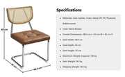 6PCS Mid-Century Modern Dining Chairs with Mesh Rattan Back – view 4