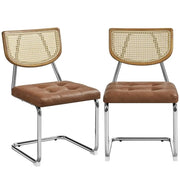 6PCS Mid-Century Modern Dining Chairs with Mesh Rattan Back – view 9