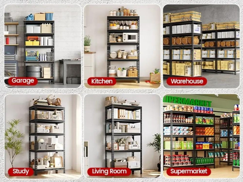 2pcs 5-Tier Utility Shelves Adjustable Metal Shelving Units – view 7
