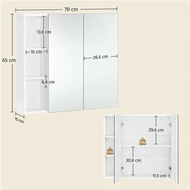 Yaheetech Bathroom Wall Cabinet with Mirror Bathroom Wall Cabinet with Mirror