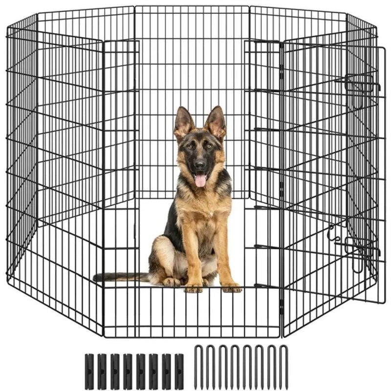 Yaheetech 8 Panel Foldable Metal Dog Exercise Pen 8 Panel Foldable Metal Dog Exercise Pen