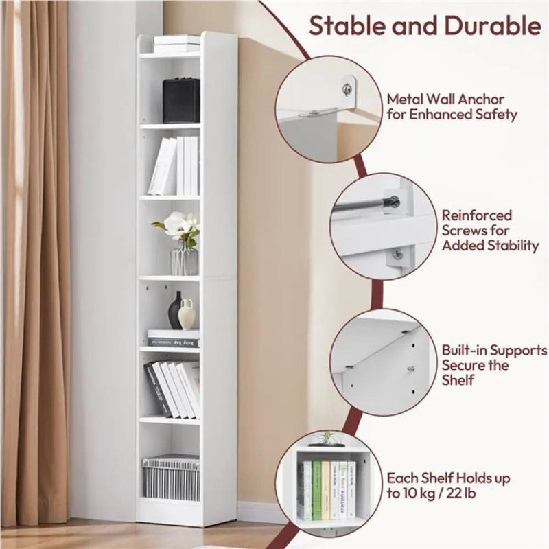Yaheetech 7-layer Narrow Open Shelf Bookshelf 7-layer Narrow Open Shelf Bookshelf