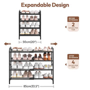 Yaheetech 4-Tier Expandable Iron Shoe Rack 4-Tier Expandable Iron Shoe Rack