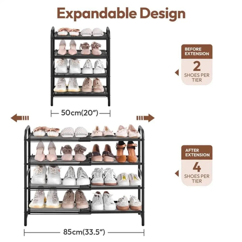Yaheetech 4-Tier Expandable Iron Shoe Rack 4-Tier Expandable Iron Shoe Rack