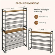 Yaheetech 10-Tier Iron Shoe Rack Organizer 10-Tier Iron Shoe Rack Organizer