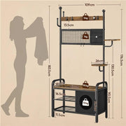 Yaheetech Hall Tree with Cat House Coat Rack Shoe Rack Hall Tree with Cat House Coat Rack Shoe Rack