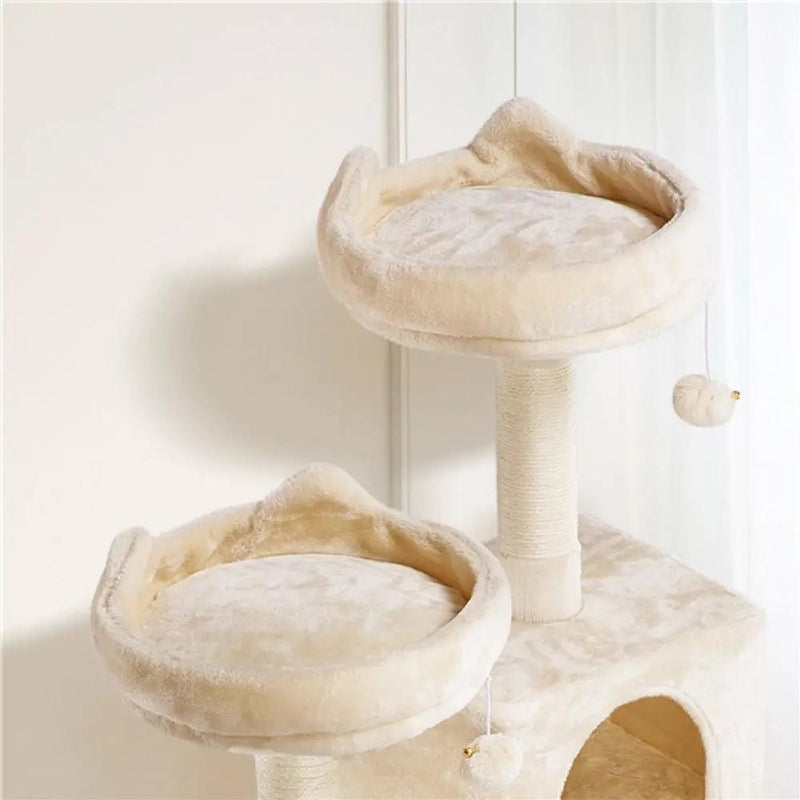 Multi-Level Cat Tree with 2 Condos & 2 Perches & Scratching Posts & Hammock – view 4