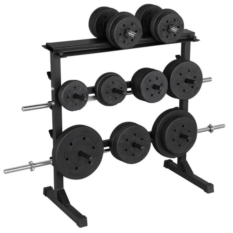 3 Tier Dumbbell Barbell Rack Weight Plate/Bar Storage Holder – view 4