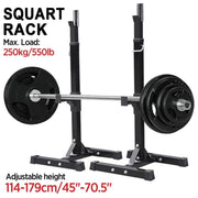Pair of Adjustable Squat Rack Standard 45-70 Inch Solid Steel Squat Stand – view 4
