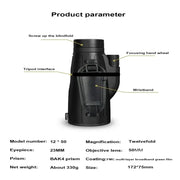 Habicare SS 12x50 Powerful Monocular – Long Reach Portable Telescope 12x50 Powerful Monocular – Long Reach Portable Telescope