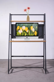 sue-e furniture Computer Desk Garin desk with shelf Black Frame Garin desk with shelf Black Frame