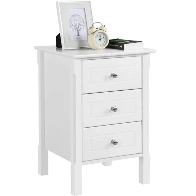 Yaheetech End Table Side Table Nightstand with 3 drawers End Table Side Table Nightstand with 3 drawers