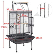 Yaheetech H68.5'' Play Top Parrot Cage Metal Rolling Bird Cage H68.5'' Play Top Parrot Cage Metal Rolling Bird Cage