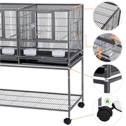 Yaheetech Stackable Wide Bird Cage Divided Breeder Cage Stackable Wide Bird Cage Divided Breeder Cage