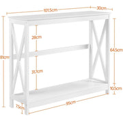 2-Tier X-Design Console Table Industrial Side Console Table End Table – view 5