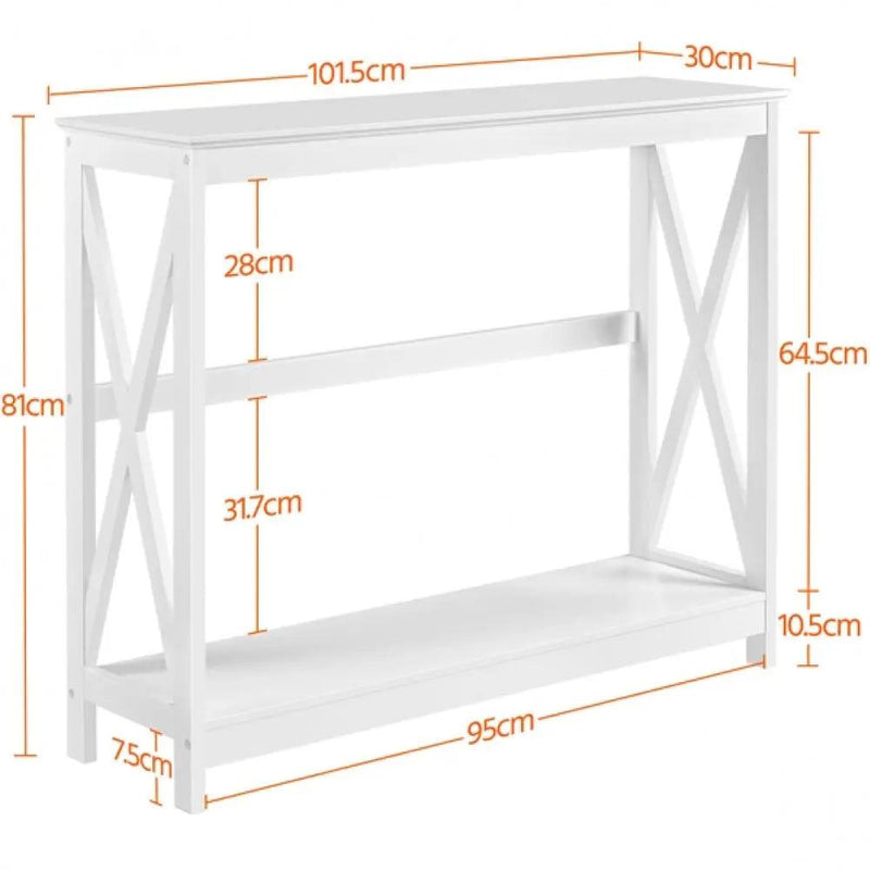 2-Tier X-Design Console Table Industrial Side Console Table End Table – view 5