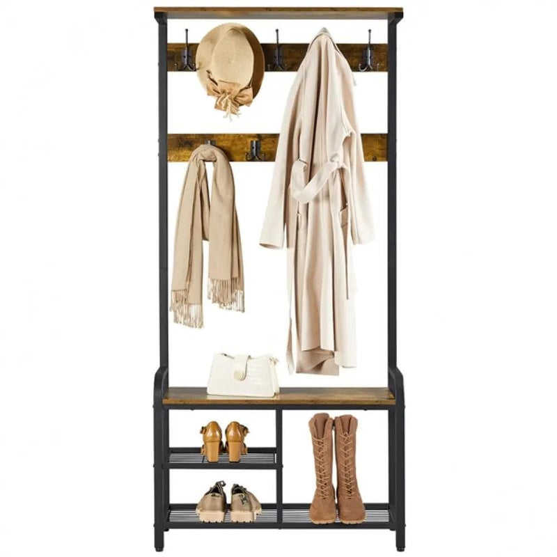 72” H Multifunctional Hall Tree with Bench &amp; Shoe Storage – view 5