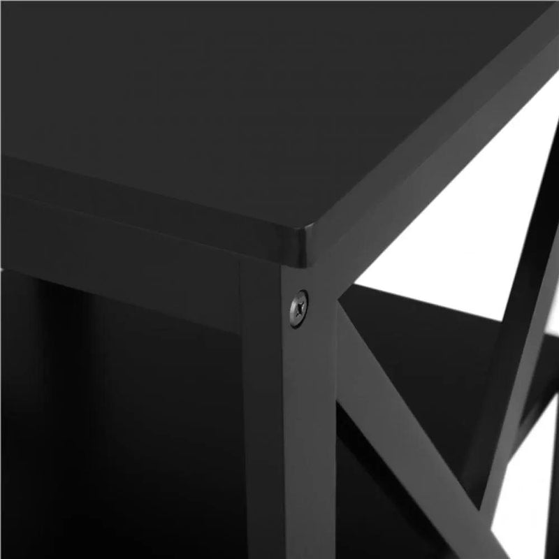 3 Tier Wood X Shape Bedside End Table Storage Cabinet Night Stand – view 8